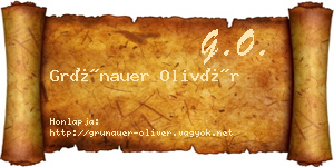 Grünauer Olivér névjegykártya